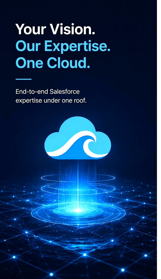 A glowing cloud above a digital ocean of connected data
